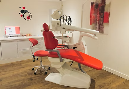 Fully equipped surgery room with dental chair